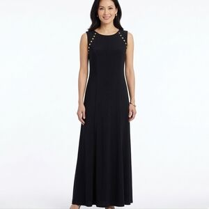 Wide Sweep Black Maxi Dress EUC